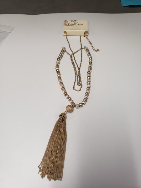 beaded tassel necklace