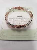 Blessed tri color stretch bracelet